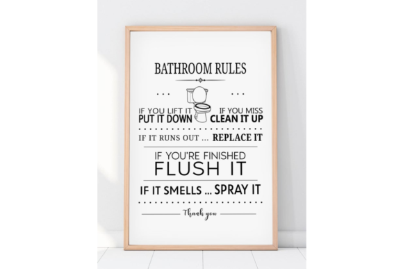 Download Bathroom Rules Printable Wall Art - Print Collection