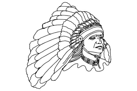 Download American Indian Line Art Vector - Indian line art Collection