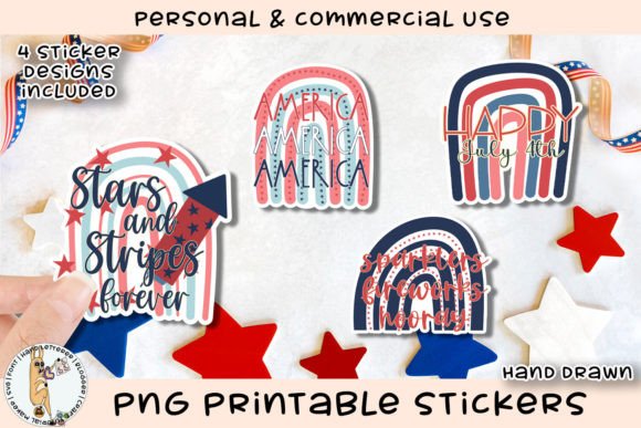 Download Patriotic Boho Rainbow Printable Sticker - Print Collection