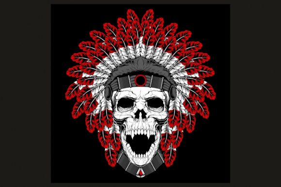 Download Skull Indian Hand Drawing,easy to Edit - Premium Resources